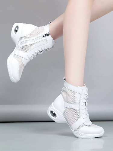 Летняя сетчатая спортивная спортивная обувь, белые высокие туфли, танцующие сверхлегкие сандалии для матери