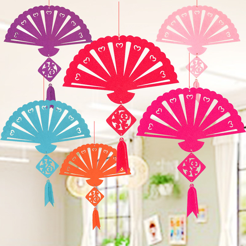 Children's Day Decoration Fan Love Pendant Shop Layout Shop Jewelry Store Ornament Creative Pendant