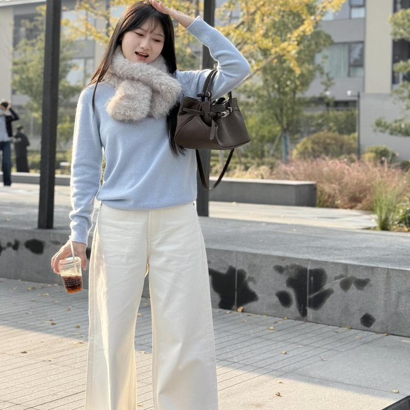 Nicchill 100% Sheep Wool Round Neck Knitted Versatile Long-Sleeved Base Shirt 25Aw Nicchill 100% Sheep Wool Round Neck Knitted Versatile Long-Sleeved Base Shirt 25Aw