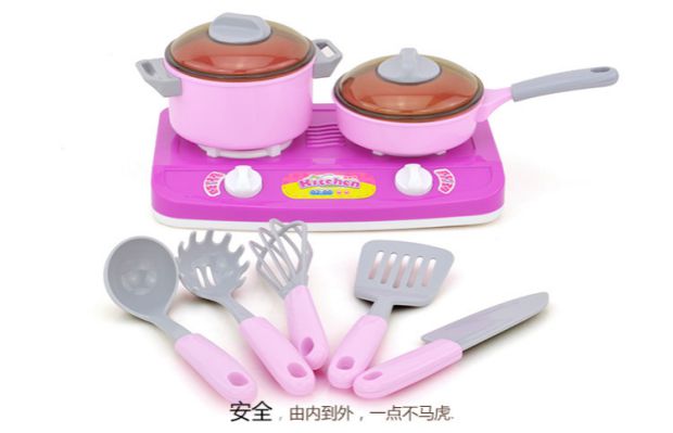 Con gái bé trai bé chơi nhà nấu cơm mô phỏng bếp đặt bếp nấu đồ ăn đồ chơi nồi nồi xe đồ chơi trẻ em
