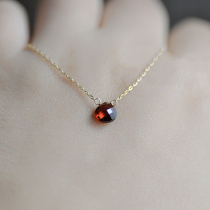 Hand made in India Import of natural pomegranate stone Hsu May the bean female short Lock Bone Necklace