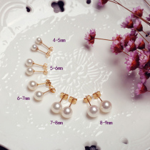 Natural Pearl Earrings Female 2021 Freshwater Brief fashion Allergy Pure Silver Woman New Temperament Round Small Earrings