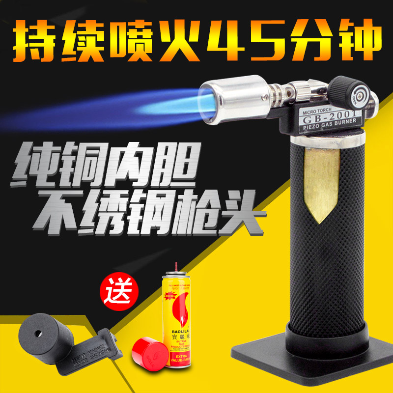 Burn Test Gold Spray Fire Gun Lighter Baking Spray Gun Barbecue Point Charcoal Point Aimoxibustion High Temperature Portable Gas Welding Gun Welding 