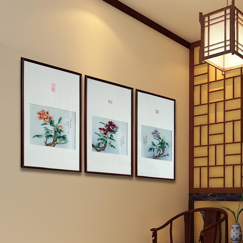 Blooming flowers, ceramic handicraft in jingdezhen porcelain plate painting study of sitting room sofa setting wall decoration hangs a picture