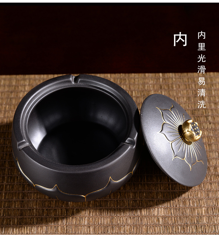 Restoring ancient ways is the tea taking ashtray with cover the fly creative living room home office stone grain ceramic ashtray