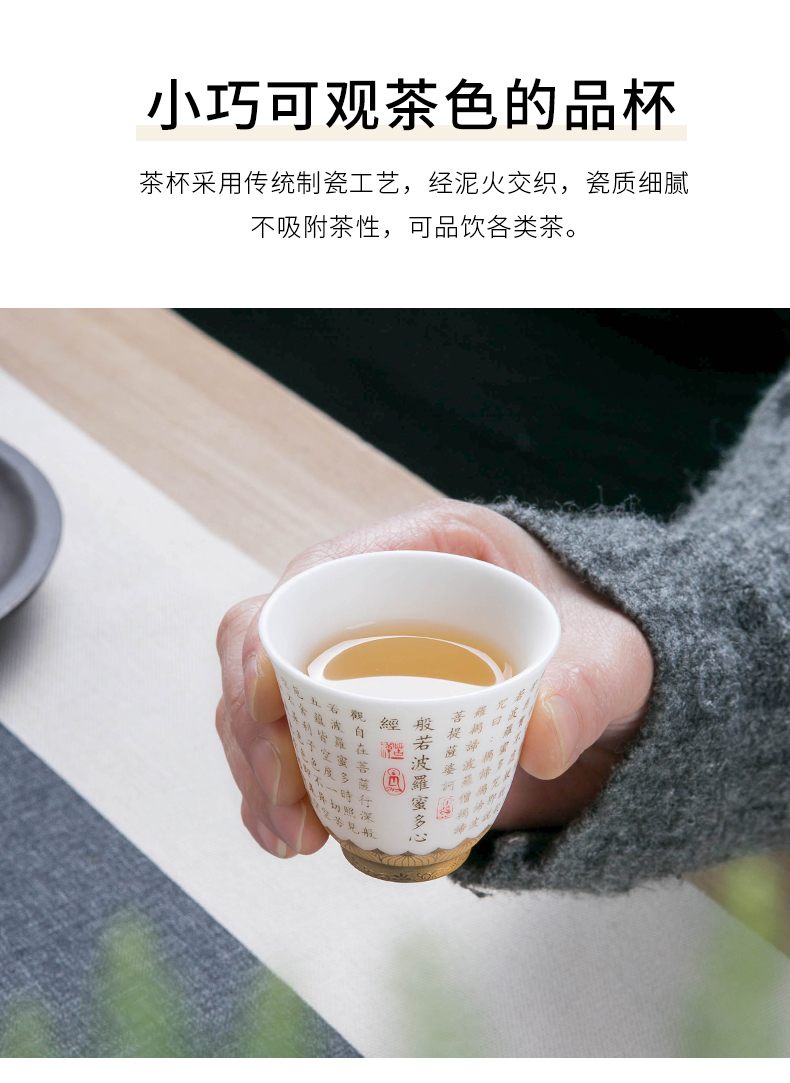 Prajna jackfruit through kung fu tea set jingdezhen Chinese style household ceramic cups tea pot lid of a complete set of use