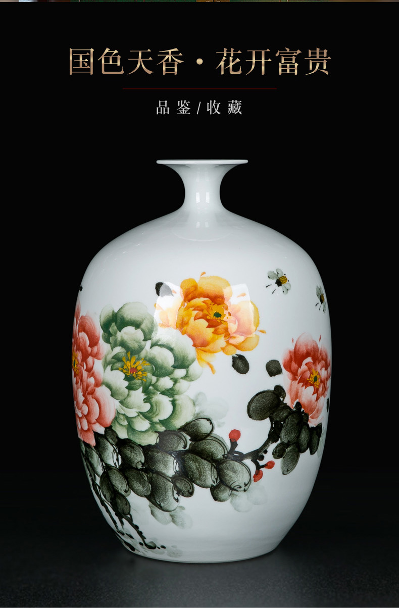 Chinese vase coloured drawing or pattern of jingdezhen traditional checking classical decorative vase furnishing articles sitting room ceramics arranging flowers