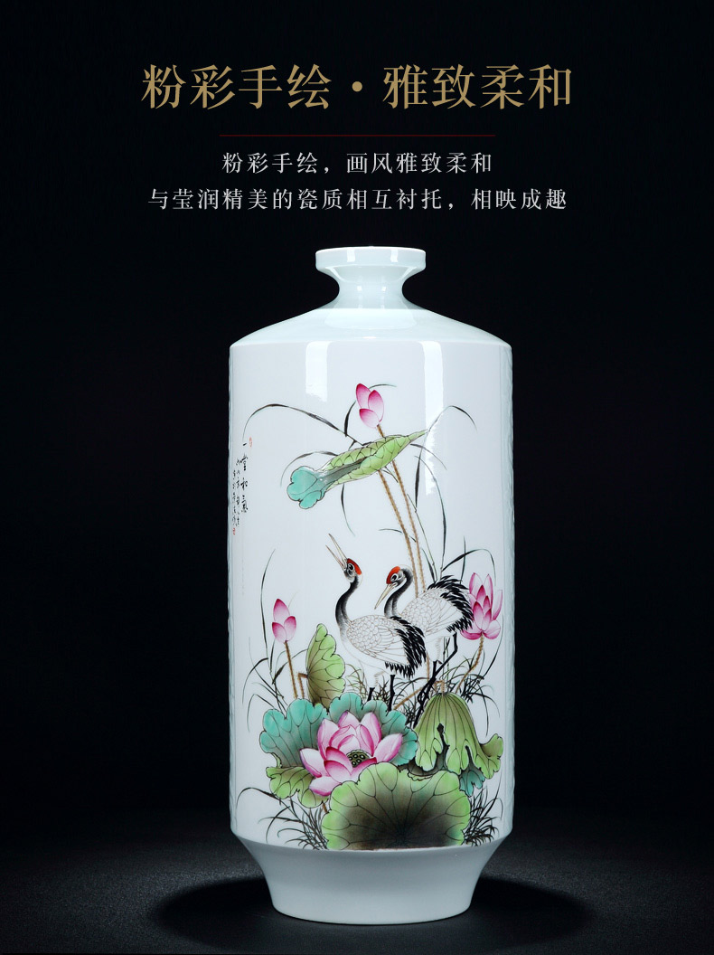 Jingdezhen vase furnishing articles flower arranging light sitting room key-2 luxury decoration pastel hand - made mesa vase manual art ceramic bottle