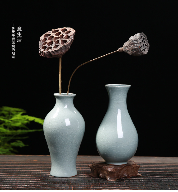 Creative vintage contracted elder brother up floret bottle home furnishing articles can be dried flowers hydroponics Chinese zen ceramic vases, the sitting room