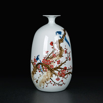 Painted handicrafts vase Jingdezhen Chinese antique living room desktop dried flower arrangement decorative ceramics