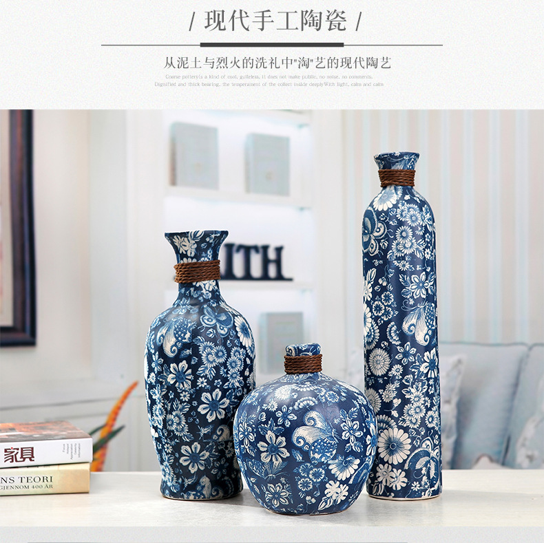 Jingdezhen ceramic floret bottle place to live in the sitting room flower arrangement to restore ancient ways some ceramic pot dry flower vases, flower implement mesa