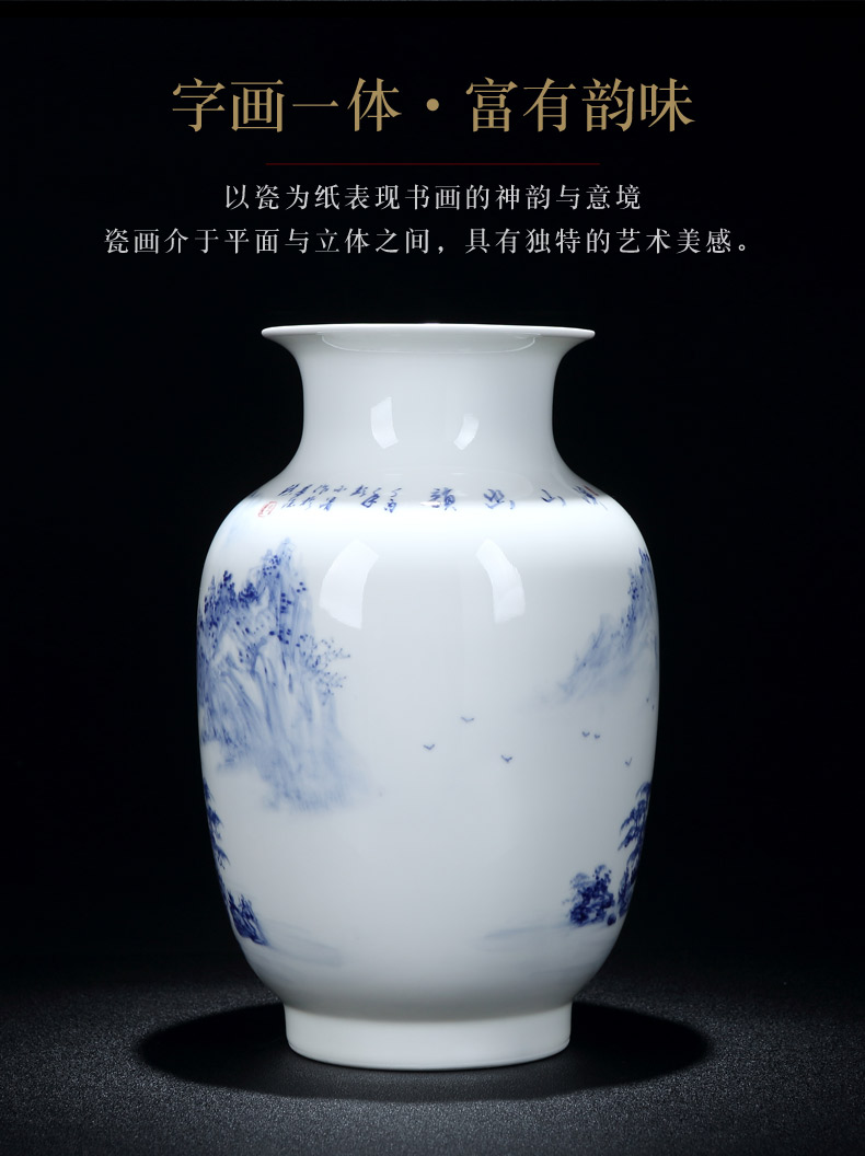 Jingdezhen ceramic vase decorated living room furnishing articles of Chinese style and exquisite porcelain vase khe sanh rhyme