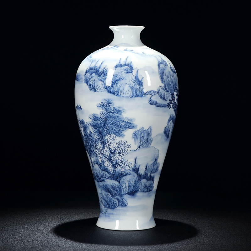 Jingdezhen porcelain vase painting shan spring bottle sitting room of Chinese style painting porcelain vase