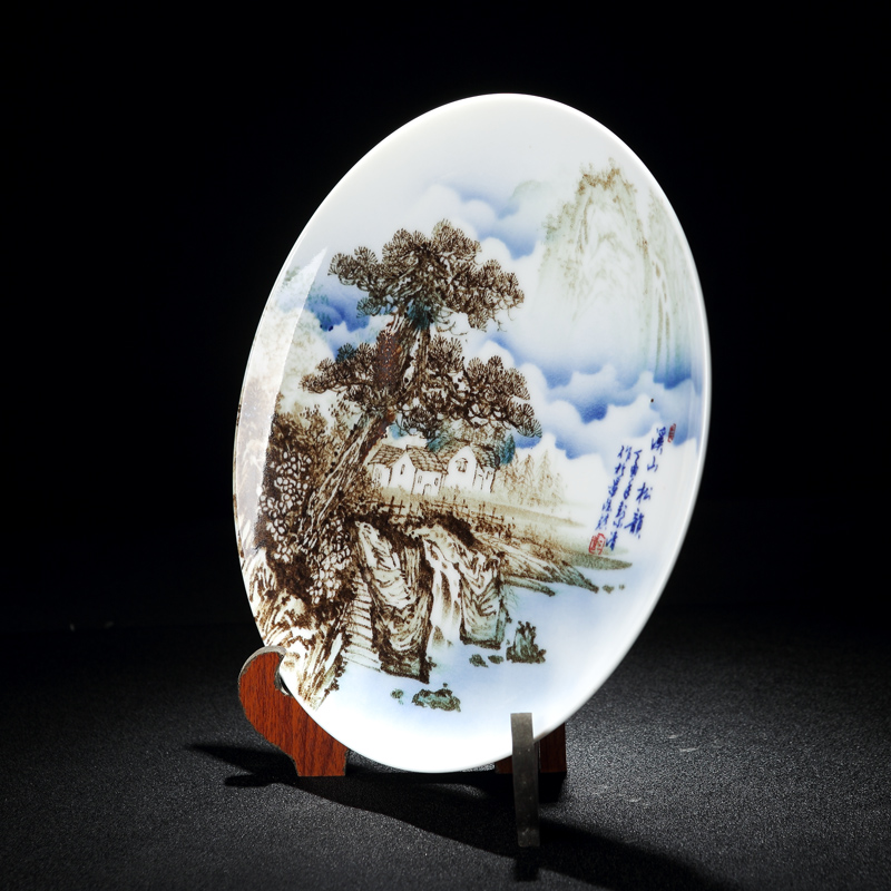 Chinese style decoration plate furnishing articles ceramic hang dish plate wall decoration home sitting room desktop creative process by plate