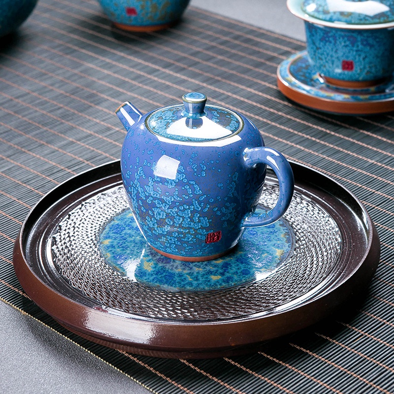 Kung fu tea red glaze, suit jingdezhen Chinese office of a complete set of sample tea cup tea pot lid bowl gift boxes