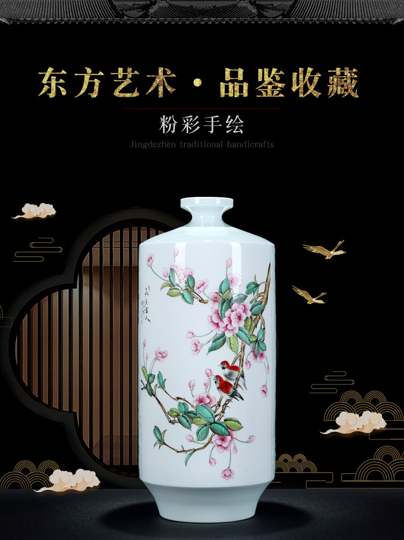 Jingdezhen vase furnishing articles flower arranging light sitting room key-2 luxury decoration pastel hand - made mesa vase manual art ceramic bottle