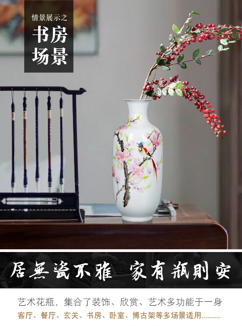 Chinese style classical decoration vase vase jingdezhen hand - made ceramics furnishing articles pastel flower arrangement sitting room big vase