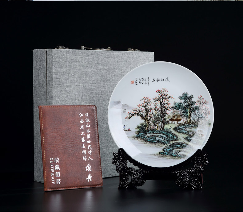 Jingdezhen ceramic decorative furnishing articles Dan to admire the dish dish dish sitting room porch Chinese arts and crafts items