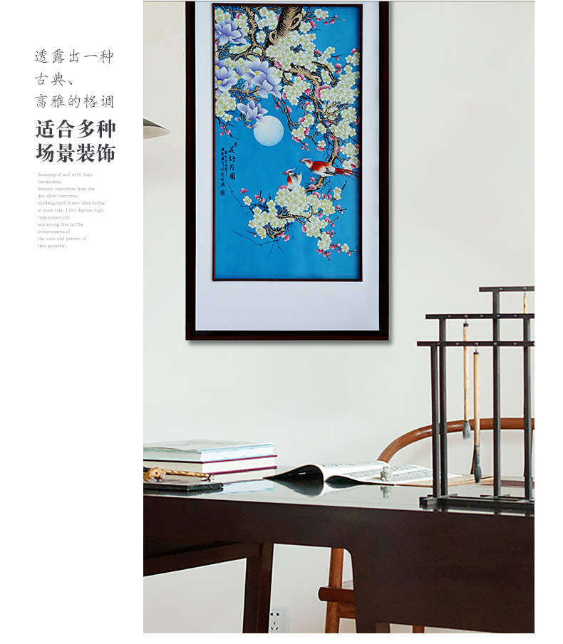 Jingdezhen ceramic painting birds and flowers adornment porcelain plate painting the sitting room is the study of new Chinese style sofa background porch hang a picture