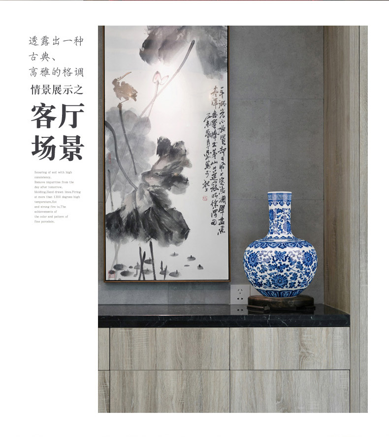 Jingdezhen ceramic vase furnishing articles sitting room clear maintain small flower arranging Chinese antique hand - made lotus flower tree