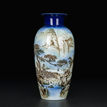Bedroom vase arrangement Jingdezhen ceramic ornaments blue and white porcelain bottles Chinese living room decoration light luxury desk ornaments