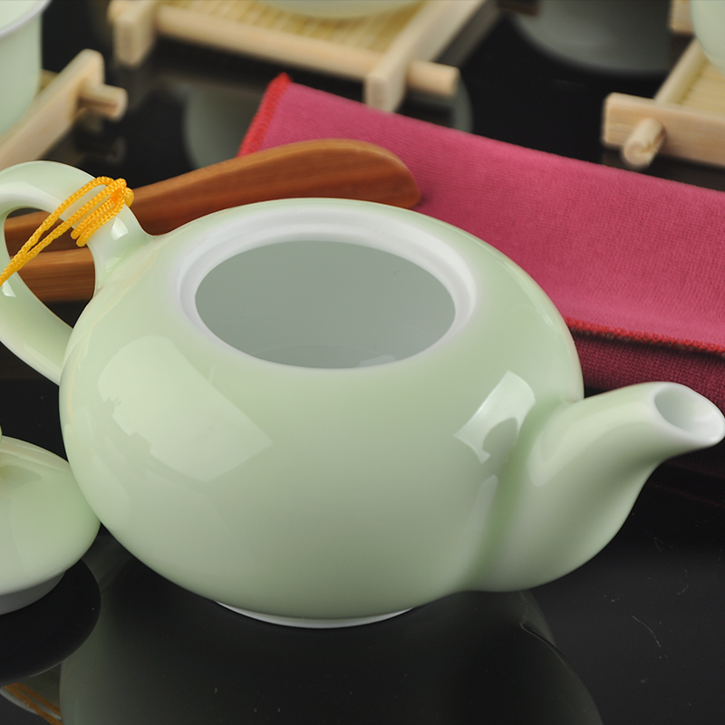 DH jingdezhen ceramic teapot celadon teapot pea green glaze kung fu home the single pot of tea sets accessories side
