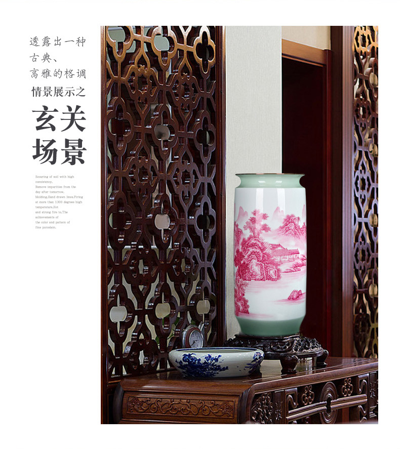 Jingdezhen Chinese hand - made vases home furnishing articles sitting room adornment traditional classic scroll painting and calligraphy receive ceramics