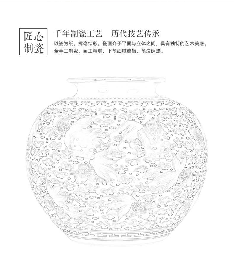 Jingdezhen porcelain youligong ceramic vase furnishing articles sitting room dry flower arranging flowers large Chinese desktop ornaments