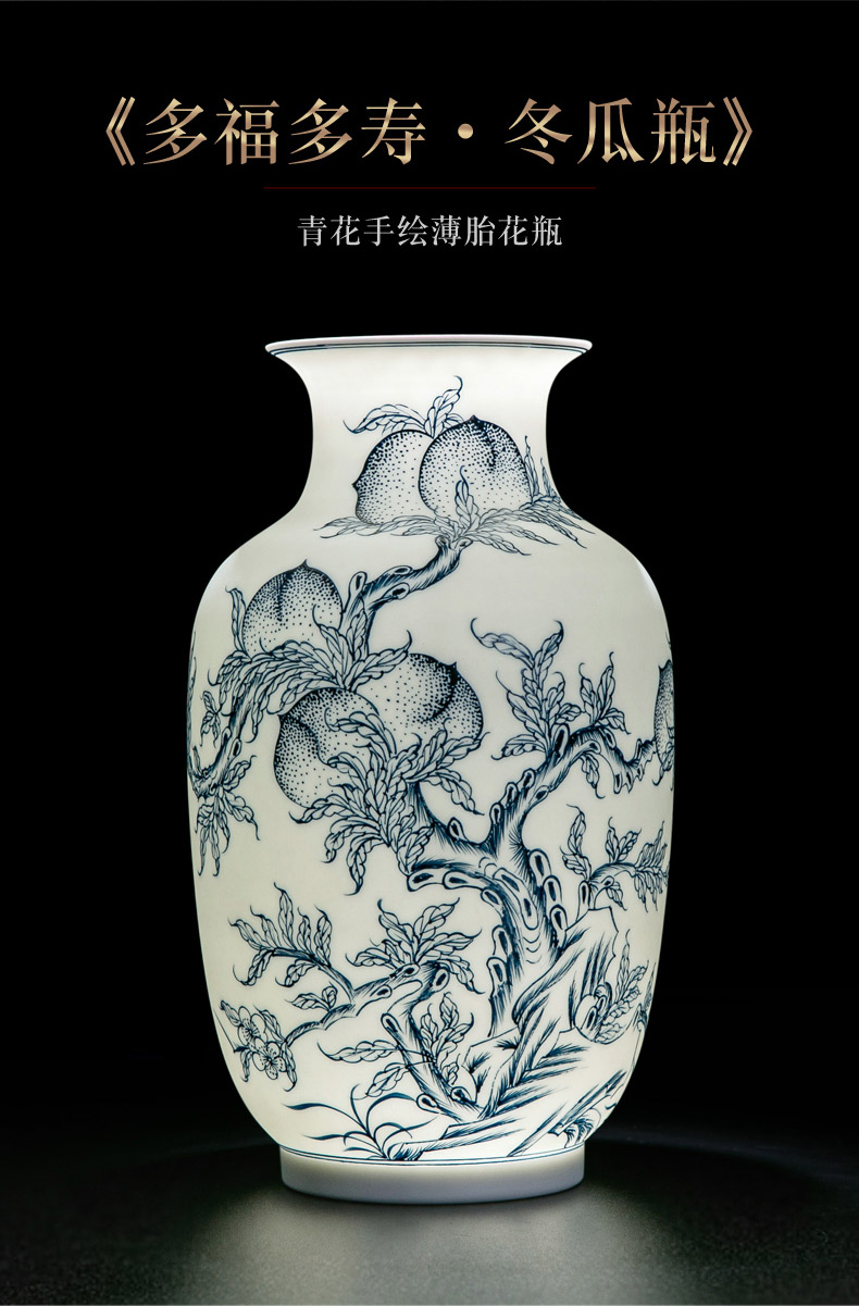 Vase furnishing articles flower arrangement sitting room adornment creative bottles of jingdezhen ceramic vases, tea table of Chinese style