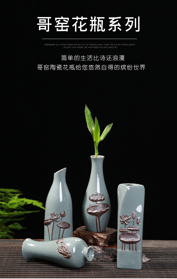 Creative vintage contracted elder brother up floret bottle home furnishing articles can be dried flowers hydroponics Chinese zen ceramic vases, the sitting room