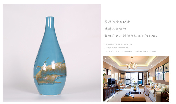 Jingdezhen ceramic vase creative garden hotel home club soft furnishing articles the new Chinese style flower flower