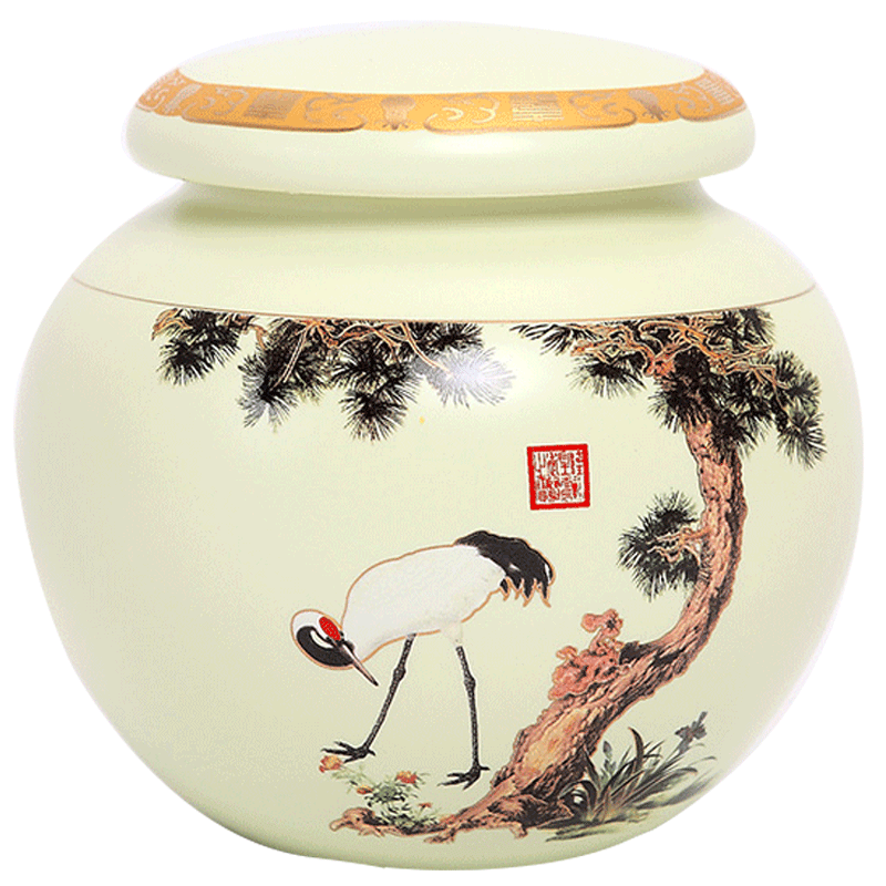 DH caddy fixings jingdezhen ceramic seal tank storage tank tea pot large green POTS, POTS