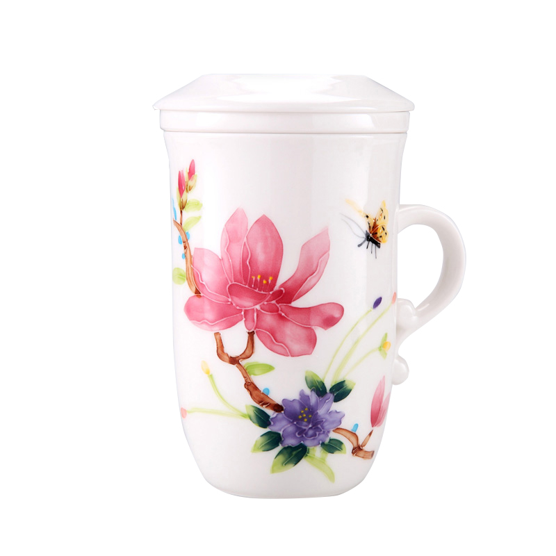 DH jingdezhen ceramic cup with cover cups filter tea cup of ms office tea cups