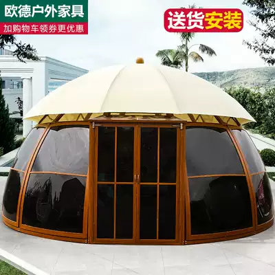 Outdoor aluminum alloy gazebo Outdoor bed and breakfast Wooden house tent Leisure garden terrace Villa courtyard Luxury greenhouse