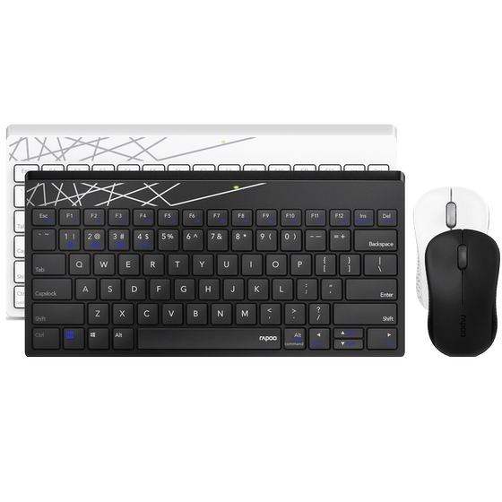 Rapoo 8000S Wireless Mute Keyboard and Mouse Set Business Office Notebook Desktop Computer Dedicated