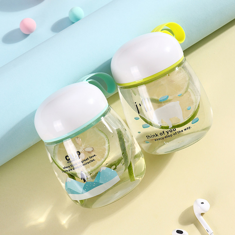 Cute water cup portable glass mini cute polar bear penguin cartoon accompanying cup fresh student men and women cups