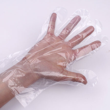 1 box fit 100 disposable gloves Food grade pE New material film transparent thickened plastic gloves