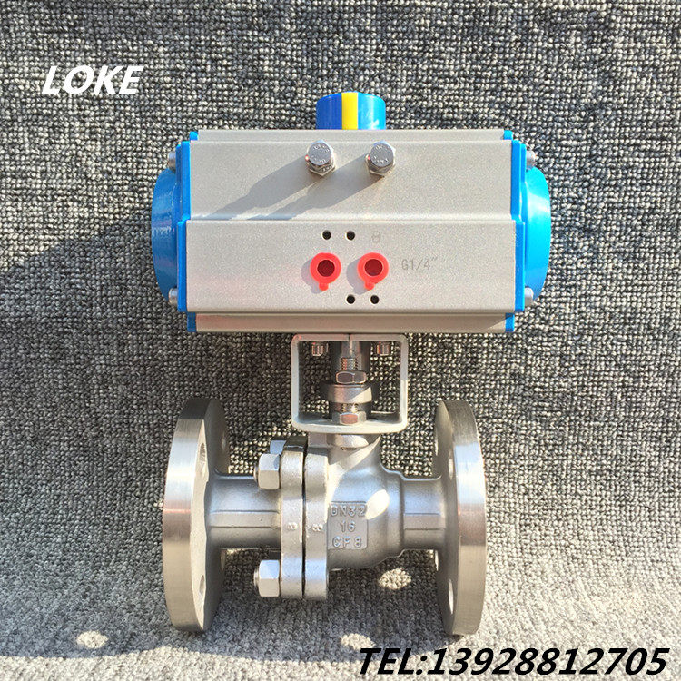 Q641F-16P Wuxi Aino Valve Pneumatic Flange Ball Valve 304 Stainless Steel Ball Valve DN15-DN100