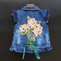 Cotton womens vest Spring and Autumn Spring Autumn female baby vest children childrens cowboy horse clip