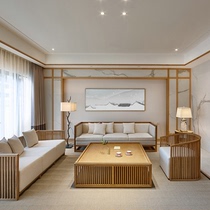 New Chinese Solid Wood Sofa Tea Several Combinations Modern Light Luxury Laundry Chen Living Room Tea Room Furniture