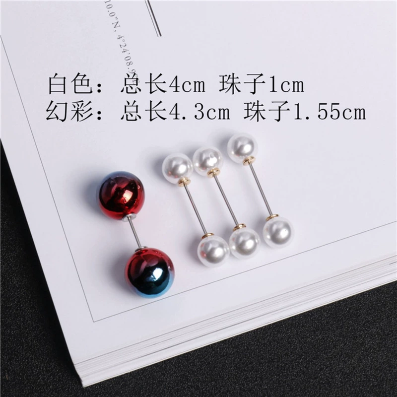 Thời trang mới từ pin trâm chống ánh sáng pin hoang dã đôi đầu ngọc trai khóa cổ áo pin khóa đa dạng