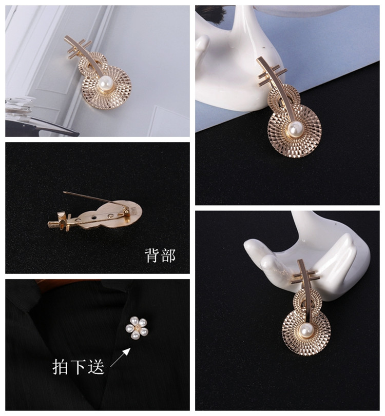 Của phụ nữ neckline trâm mùa hè cardigan khăn choàng khóa phụ kiện đơn giản tính khí ngọc trai cong pin scarf buckle trâm