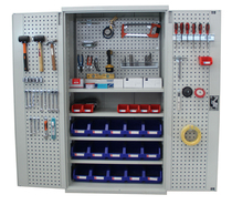 Heavy tool cabinet hardware tin cabinet double door storage cabinet storage multi-functional thickening parts cabinet movable