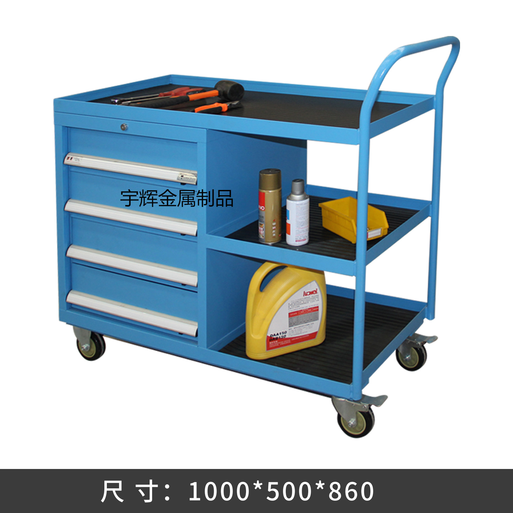 Heavy Hardware Maintenance Tool Car Work With Cabinet Trolley Multifunction Mobile Drawer Tool Car Steam Repair Small Cart