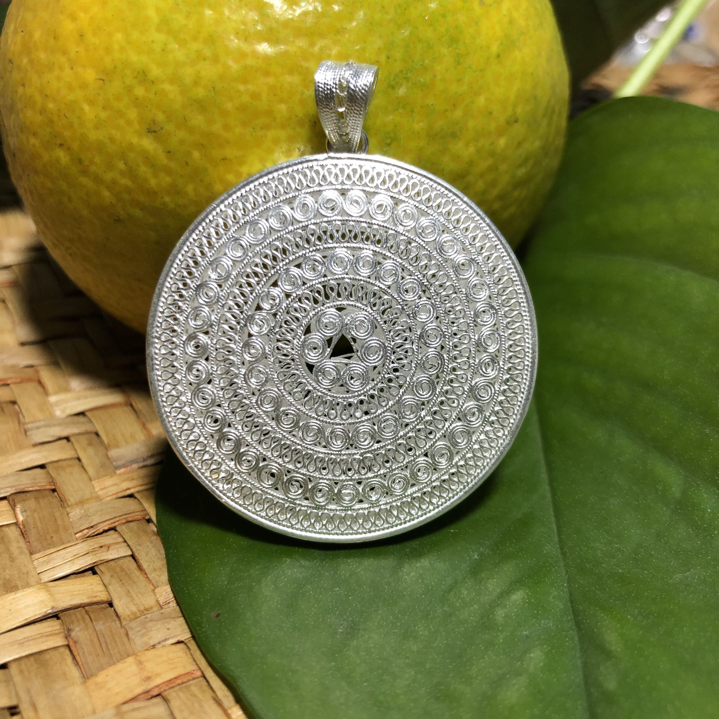 Classic Ping An Drum Drawing Craftsmanship Pure Silver 999