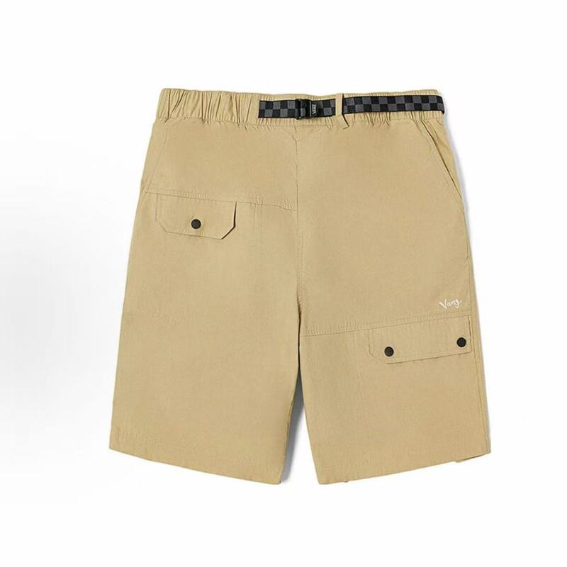 Vans Checkerboard Elastic Waistband Comfortable Workwear Woven Short Men's Shorts in Terracotta Color Vn0002Nuyuu