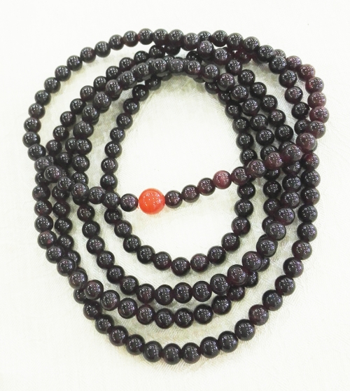 Xinjiang Altay Pure Natural Garnet Hand Necklace 216 Beads Round Five Circles Wholesale