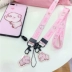 Pig điện thoại di động dây buộc sợi dây thừng treo cổ đáng yêu cô gái băng thông rộng u tim đĩa phim hoạt hình ngắn đoạn cổ tay chuỗi điện thoại màu hồng - Phụ kiện điện thoại di động