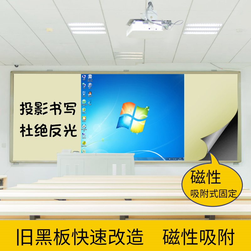Teaching Rice Yellow Soft Whiteboard Wall Sticker Magnetic Matt White Board Able to write projection training office Custom Size-Taobao
