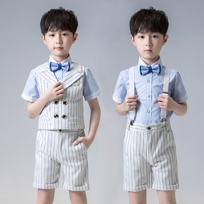 Children's suit suit handsome British boy student vest spring and summer boy flower girl dress new casual suit